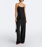 Asceno Austin polka-dot silk wide-leg pants