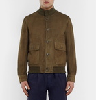 Beams F - Suede Bomber Jacket - Men - Green