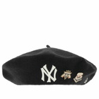 New Era New York Yankees Pin Wool Beret in Black 