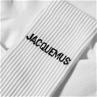 Jacquemus Men's Logo Sock in White