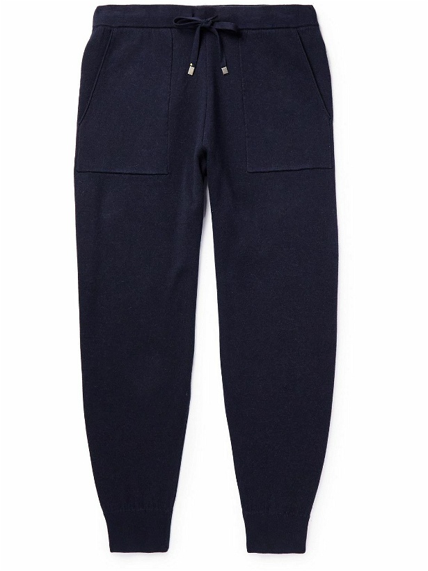 Photo: Boglioli - Tapered Cashmere and Cotton-Blend Sweatpants - Blue