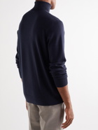 Loro Piana - Dolcevita Slim-Fit Cashmere, Virgin Wool and Silk-Blend Rollneck Sweater - Blue