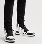 AMIRI - Skel-Top Grosgrain-Trimmed Colour-Block Leather High-Top Sneakers - Black