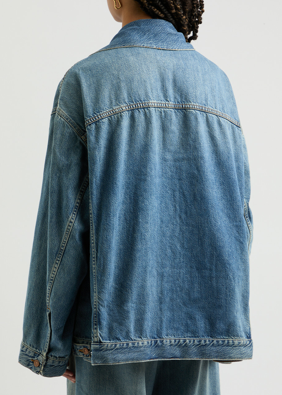 Haikure Janet Distressed Denim Jacket Blue Haikure