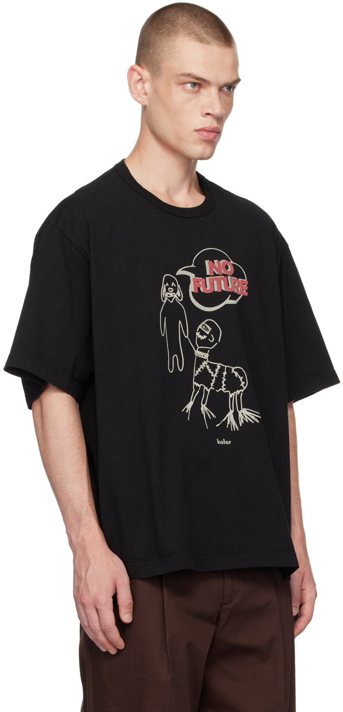 kolor Black Graphic T-Shirt