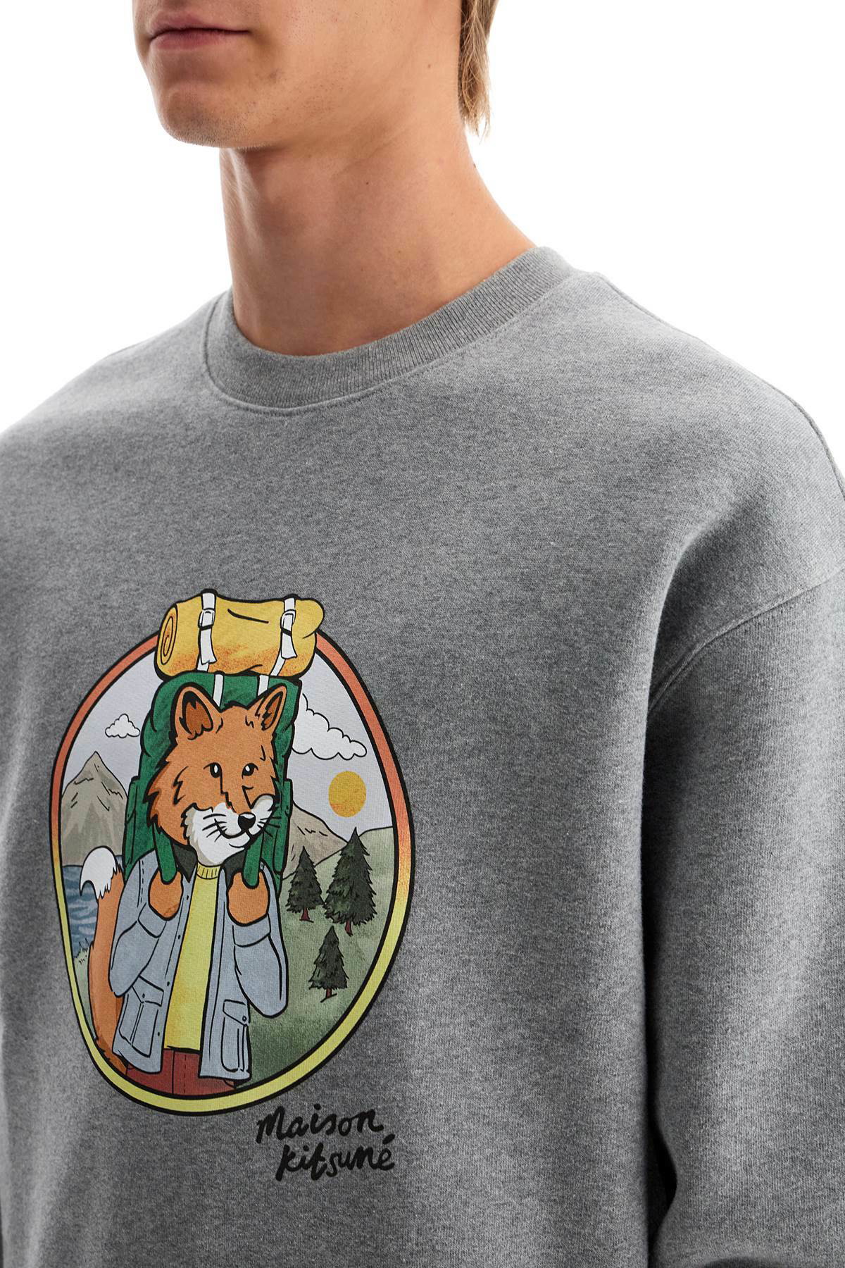 スウェット・トレーナー Maison Kitsune Rambling Fox Jersey Sweatshirt Maison Kitsuné Rambling Fox Sweatshirt In Blue | ModeSens