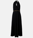 ViX Paula Hermanny Hailey halterneck linen-blend midi dress
