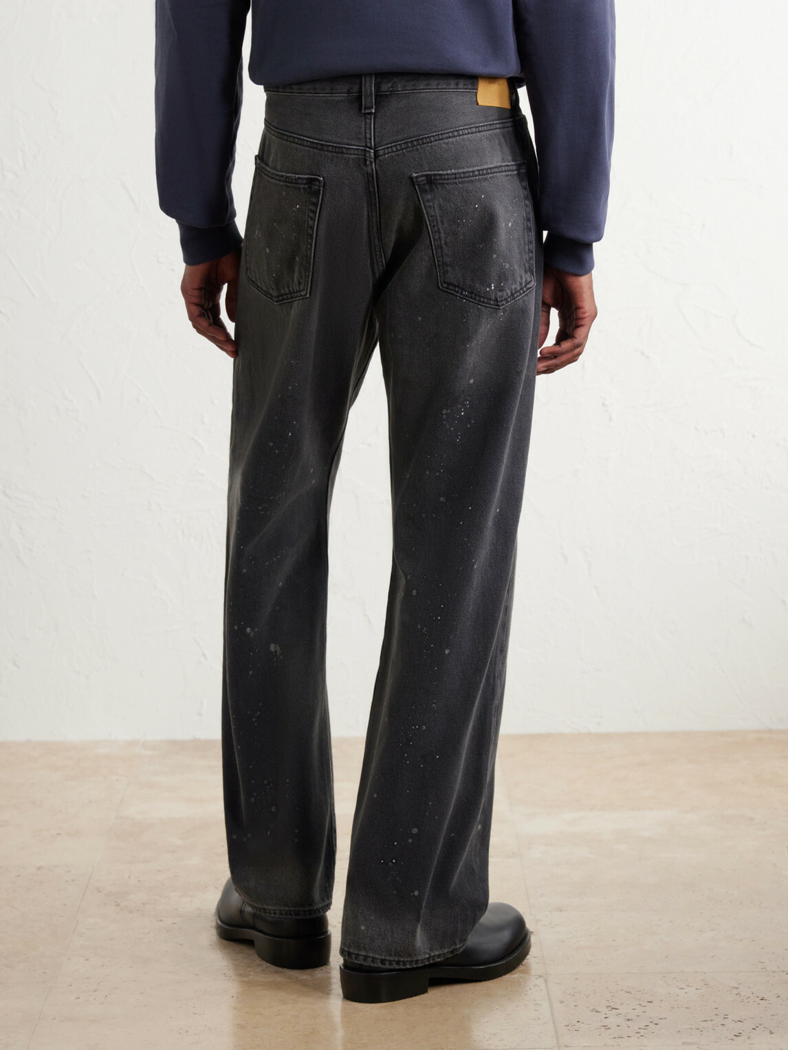 John Elliott - Straight-Leg Paint-Splattered Distressed Jeans - Black