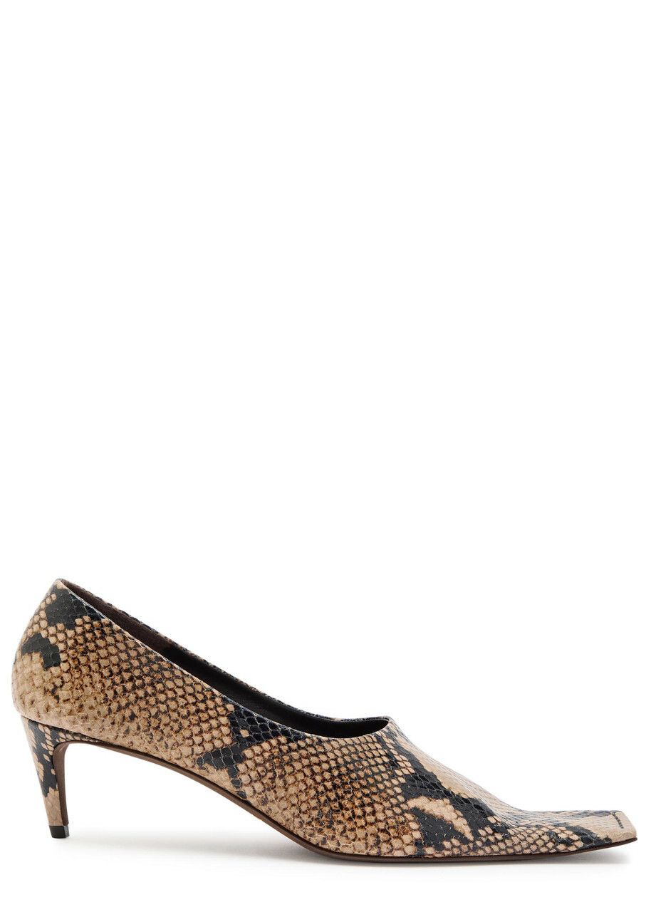 Khaite Marlene 50 Snake-effect Leather Pumps