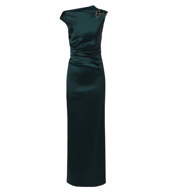 Photo: Max Mara Ruched embellished satin cocktail dress