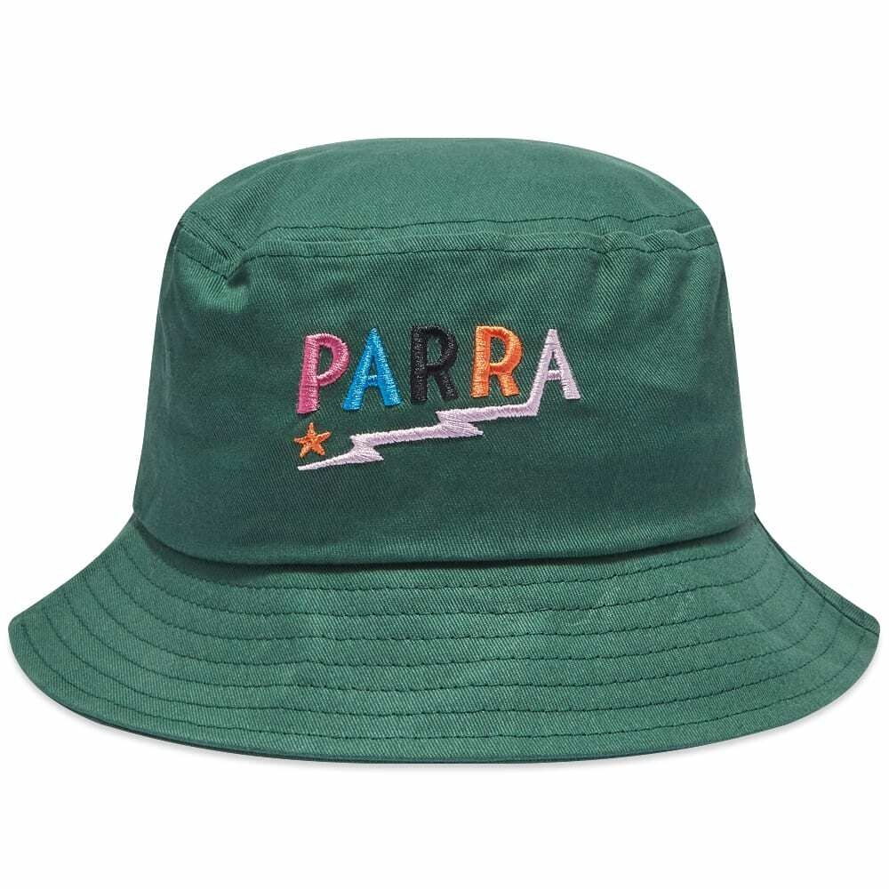 Photo: By Parra Men's Lightning Logo Bucket Hat in Green