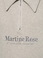 MARTINE ROSE - Logo Print Half-zip Cotton Polo Sweater