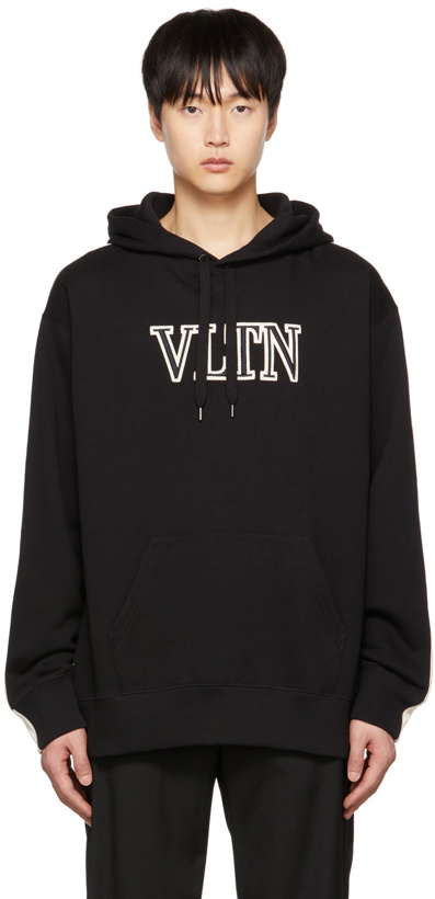 Photo: Valentino Black Embroidered Patch Hoodie