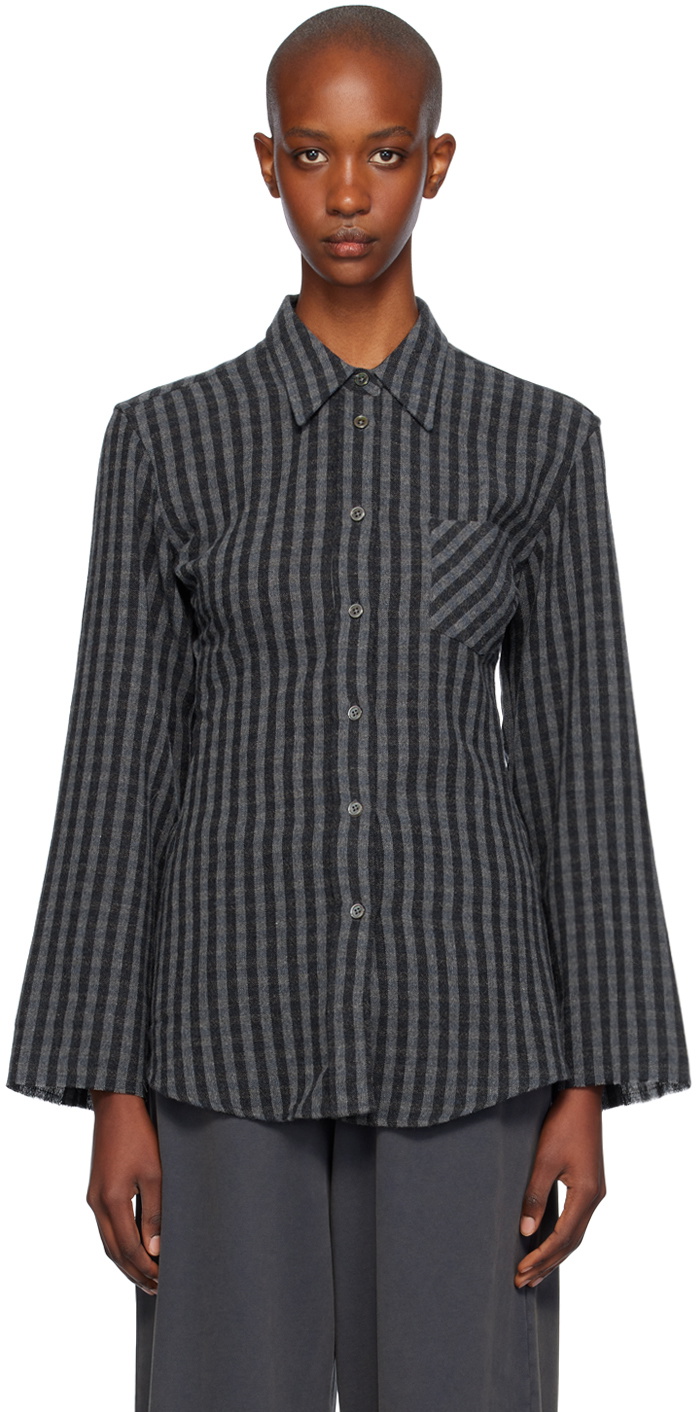 OUR LEGACY Navy Daisy Shirt Our Legacy