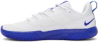 Nike White & Blue Court Vapor Lite Sneakers