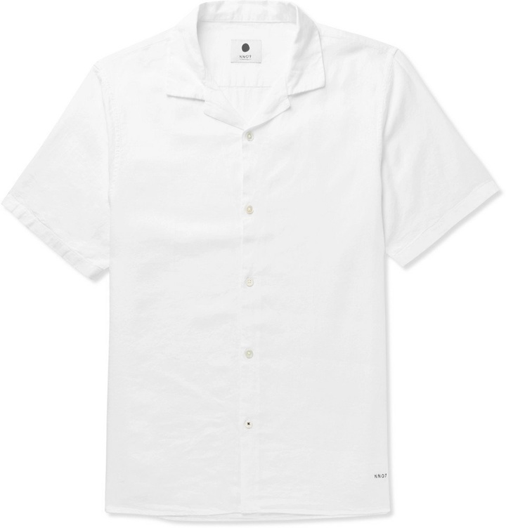 Photo: NN07 - Miyagi Camp-Collar Garment-Dyed Lyocell and Linen-Blend Shirt - White