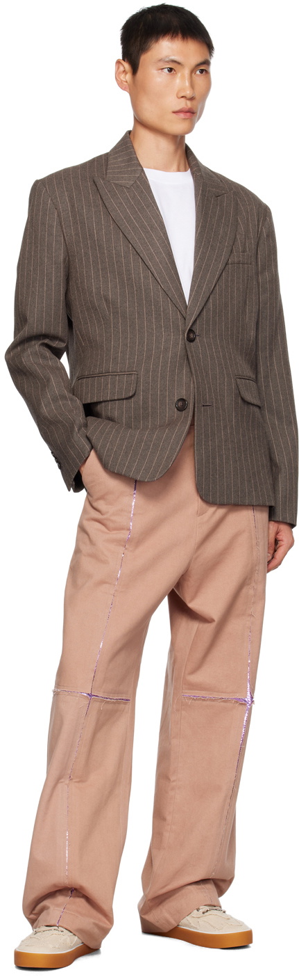 BLUEMARBLE Brown Pinstripe Blazer