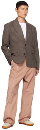 BLUEMARBLE Brown Pinstripe Blazer