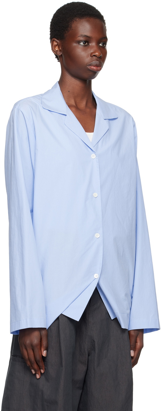 LE17SEPTEMBRE Blue Open Spread Collar Shirt