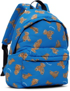 Palm Angels Kids Blue Bears Backpack