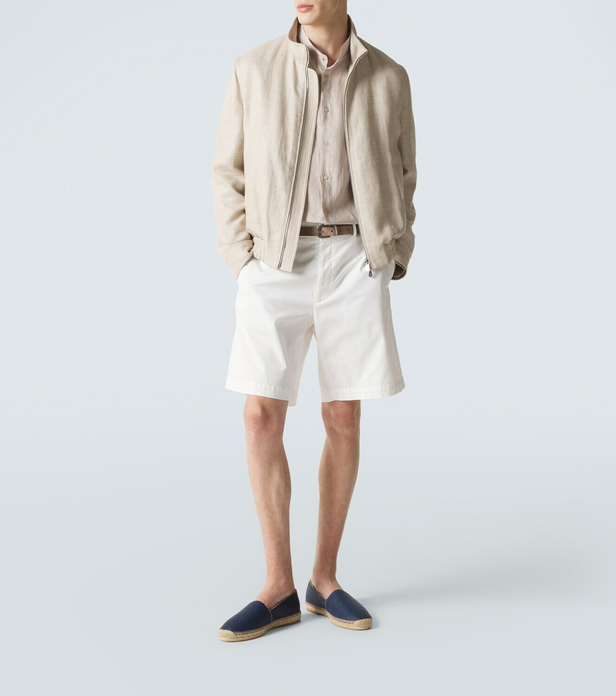 Brunello Cucinelli Suede-trimmed canvas espadrilles