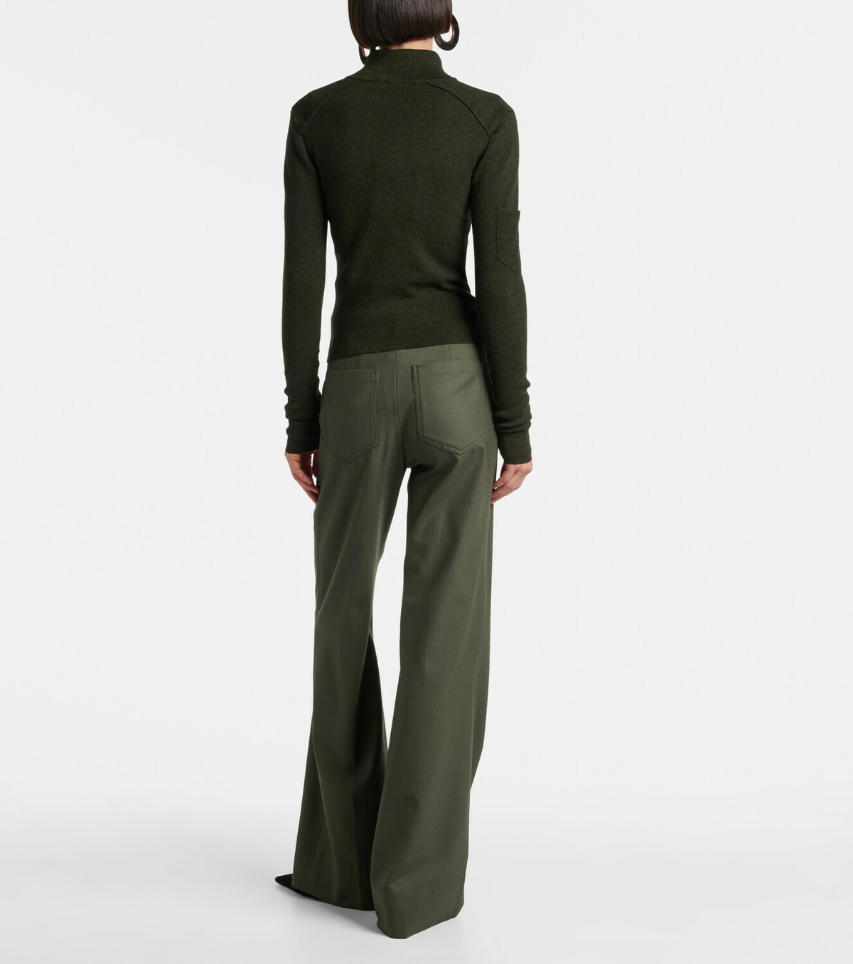 Victoria Beckham Wool-blend zip-up sweater