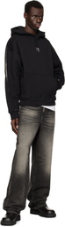 Mugler Black Zipped Sleeves Hoodie