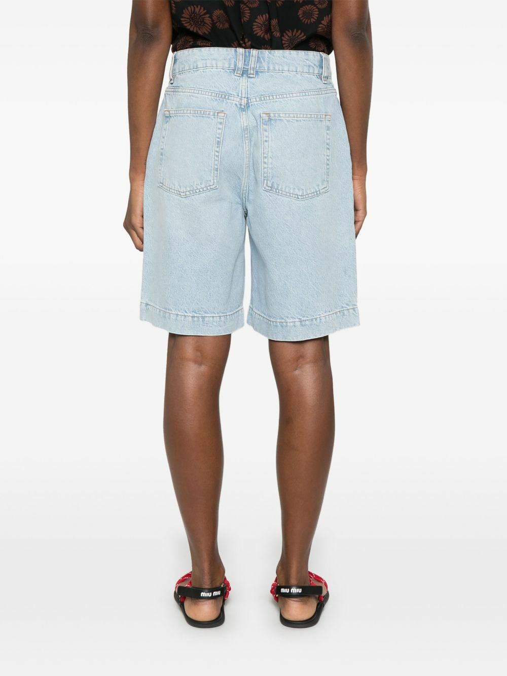 FRAME Blue Organic Cotton Denim Shorts