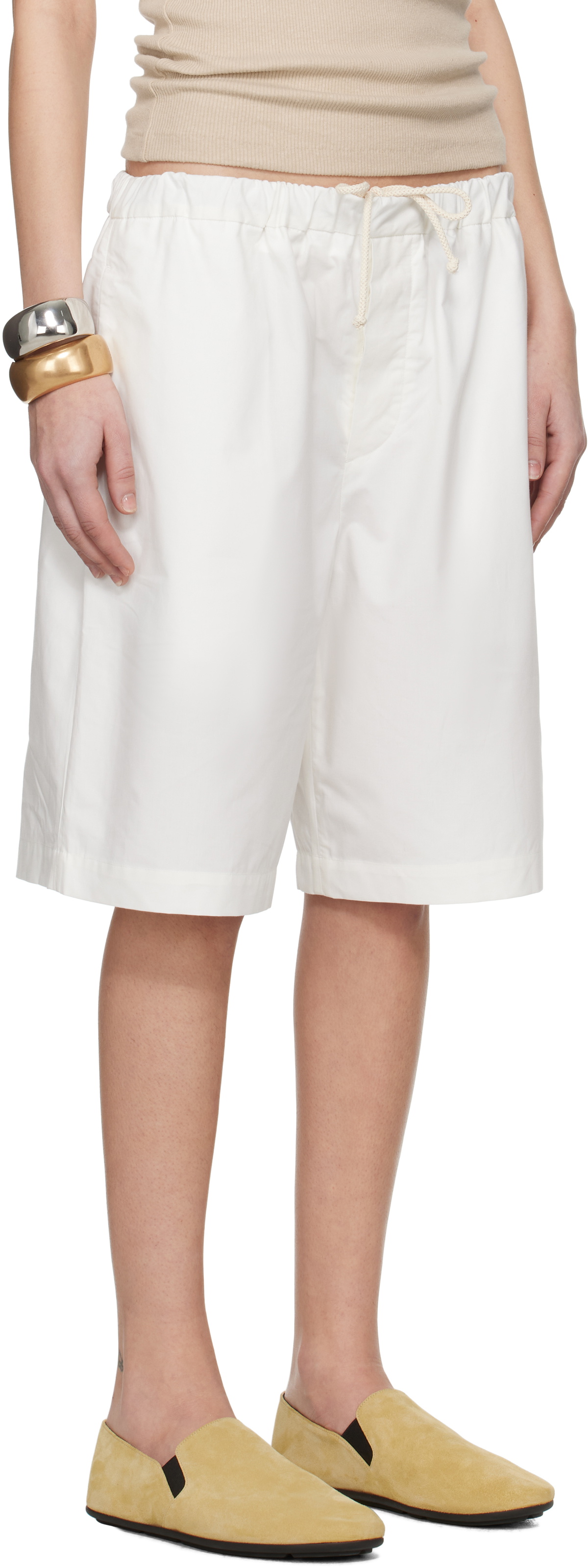 Meta Campania Collective White Ed Drawstring Shorts