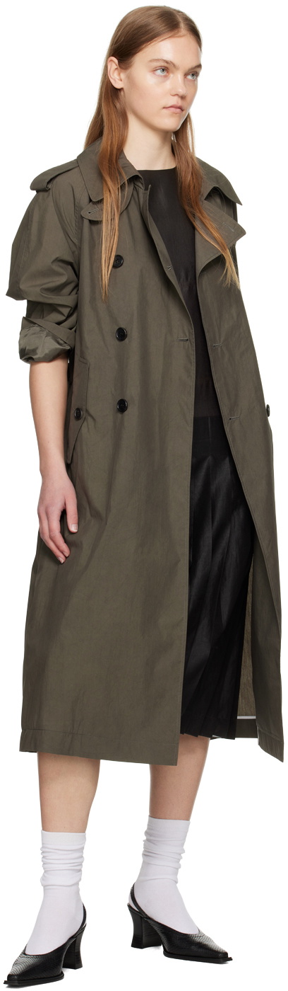UMBER POSTPAST Taupe Mud-Dyed Trench Coat