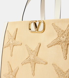 Valentino Garavani VLogo Starfish Large leather-trimmed tote bag