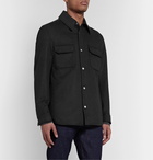 Dunhill - Padded Wool, Mulberry Silk and Cashmere-Blend Overshirt - Gray