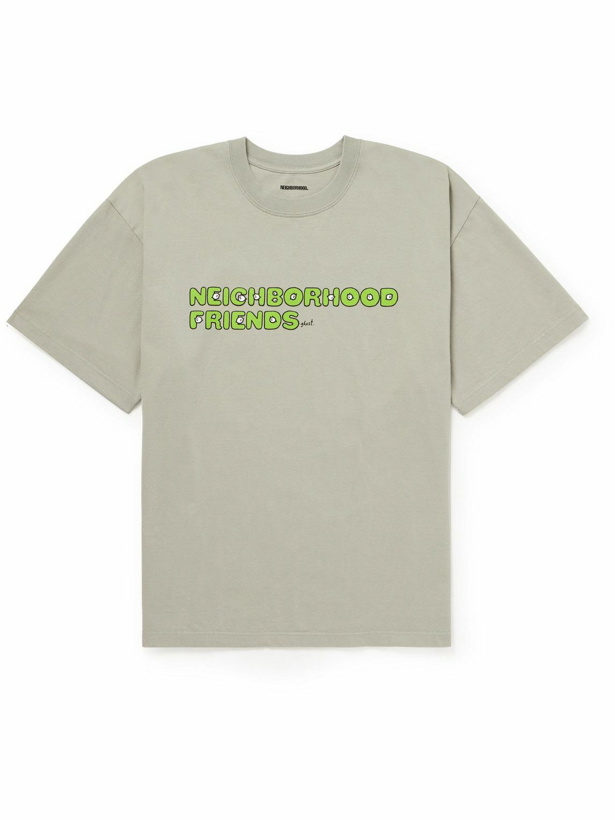 Photo: Neighborhood - ghost Printed Cotton-Jersey T-Shirt - Green