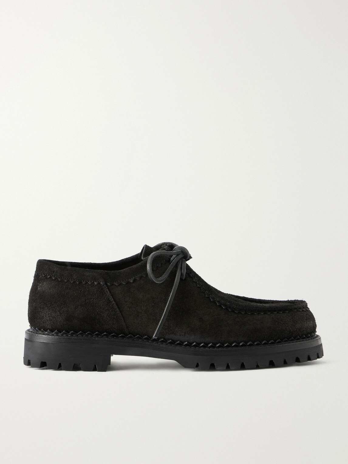 Yuketen - Sibillini Tyrolean Waxed Suede Derby Shoes - Black