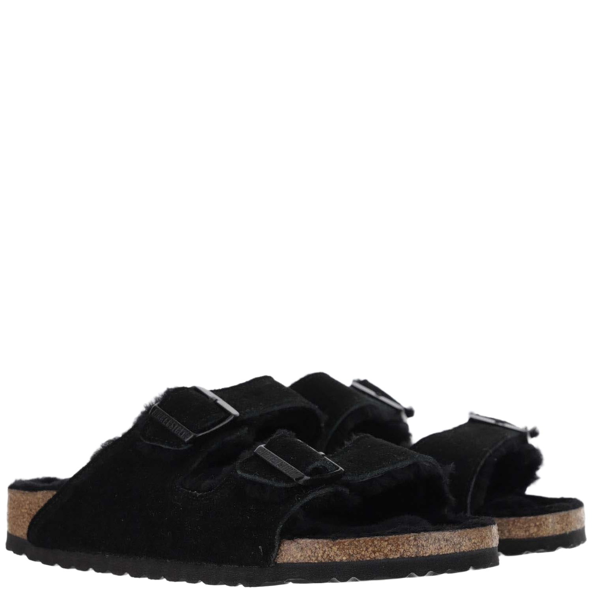 Birkenstock Arizona Suede And Shearling Sandals