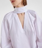 CO Scarf-detail cotton poplin blouse