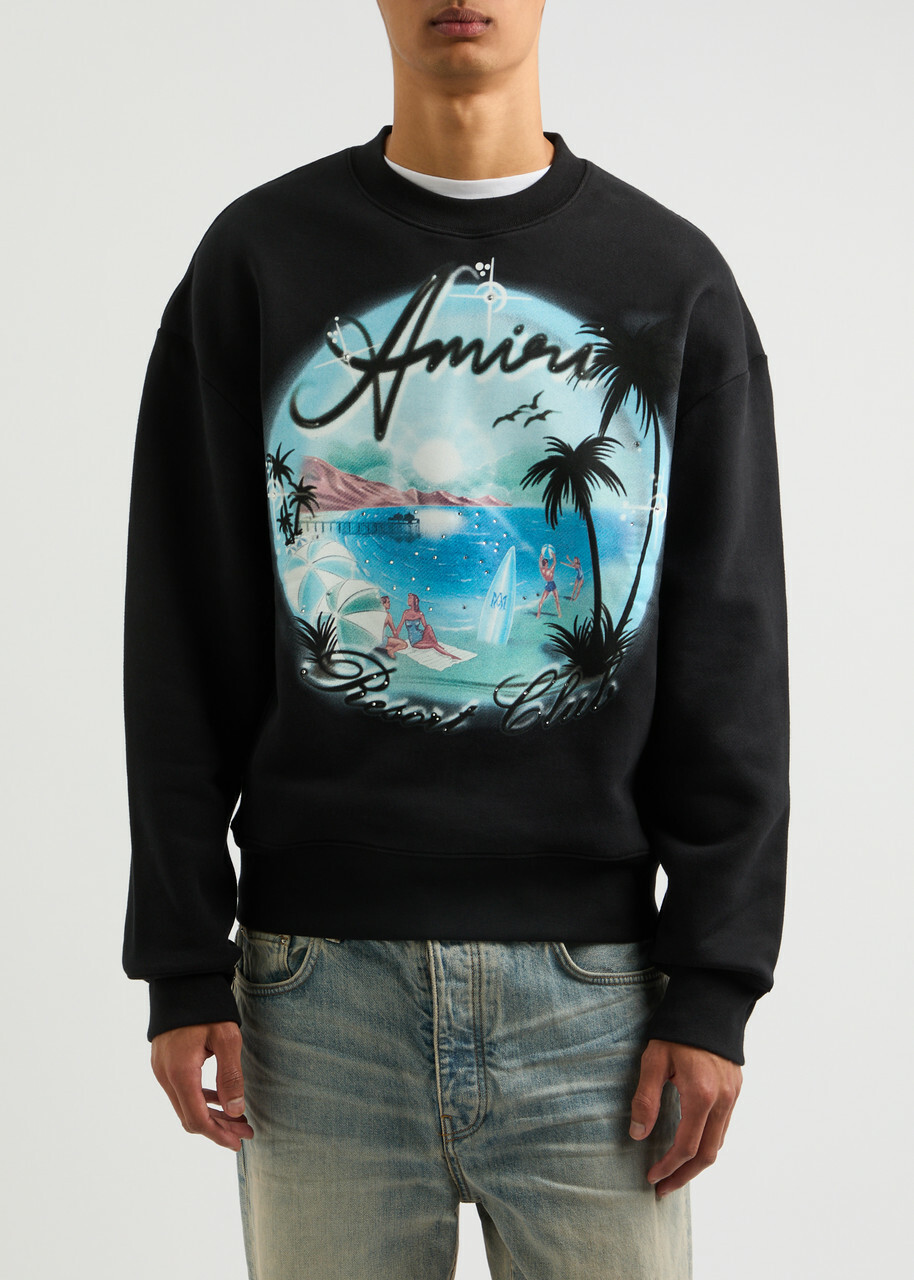Amiri Paradise Printed Cotton Sweatshirt Black Amiri Amiri Paradise Printed Cotton Sweatshirt Black Amiri
