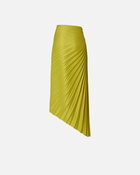 Pinko Pleated Skirt With Asymmetric Hem Palm Green