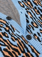 Wacko Maria - Leopard Cotton-Jacquard Cardigan - Blue