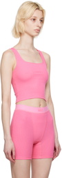 SKIMS Pink Cotton Rib Crop Tank Top