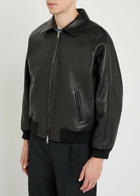 Picante Senna Logo-embossed Leather Jacket Black