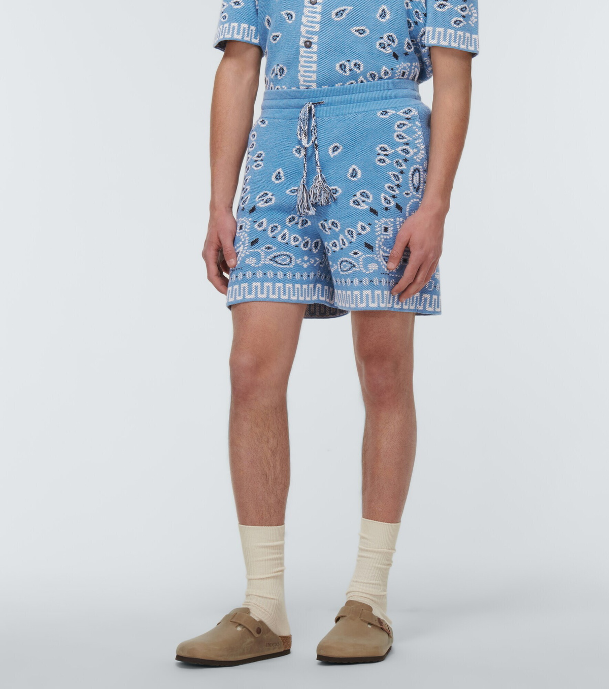 Alanui - Bandana cotton-blend piqué shorts