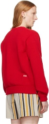 Bode Red Double-Breasted Cardigan