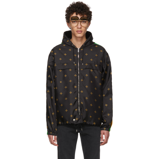 Photo: Gucci Black Nylon Bee Hooded Jacket