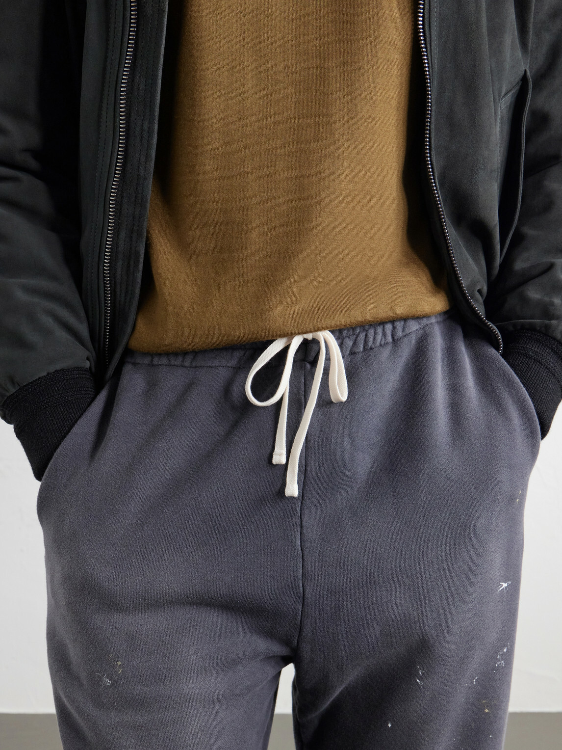 John Elliott - Straight-Leg Paint-Splattered Cotton-Jersey Drawstring Sweatpants - Gray