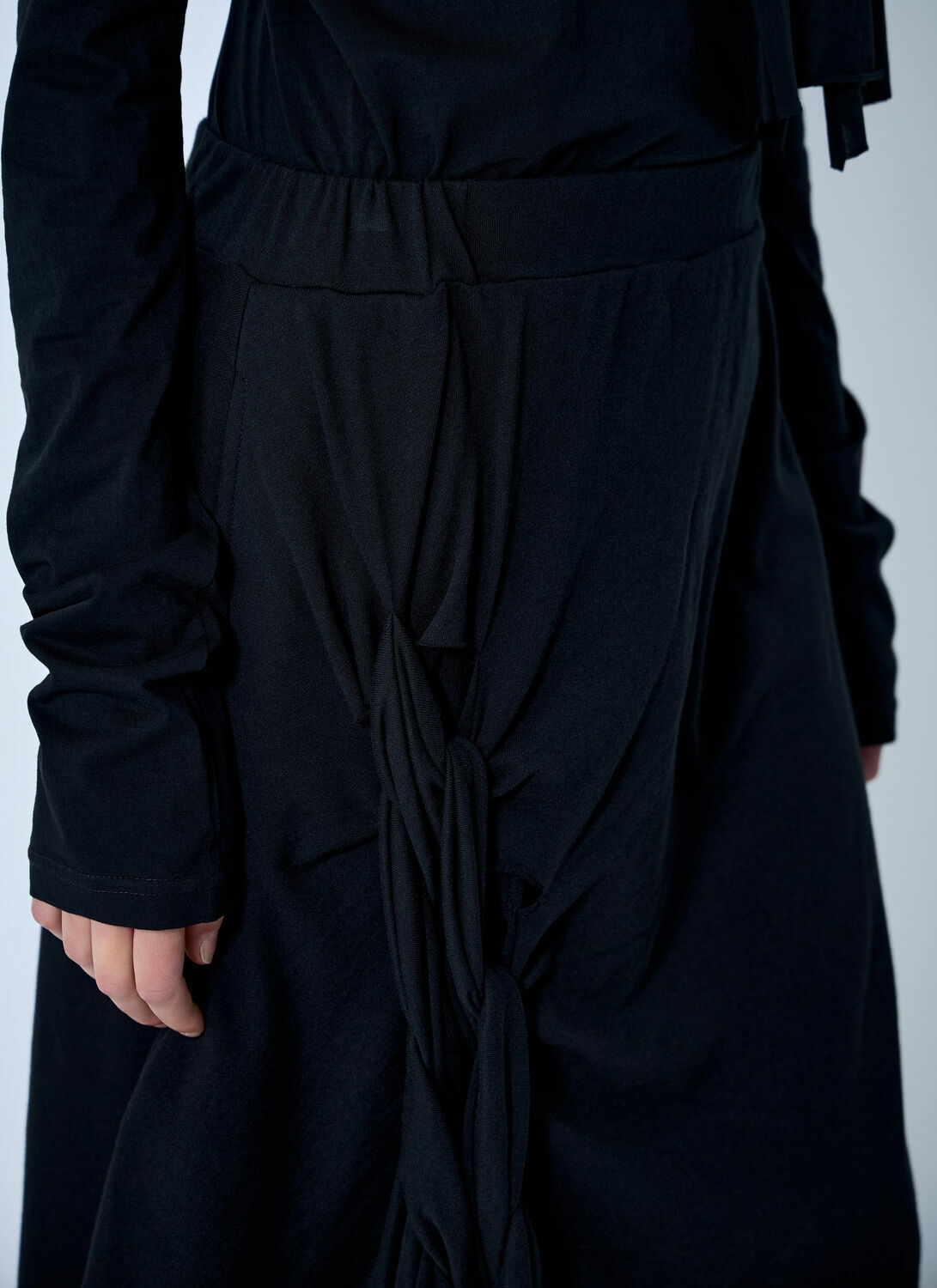 Yohji Yamamoto High Twisted French Terry Braided Skirt