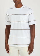 Boss Tigerman Striped Cotton T-shirt White