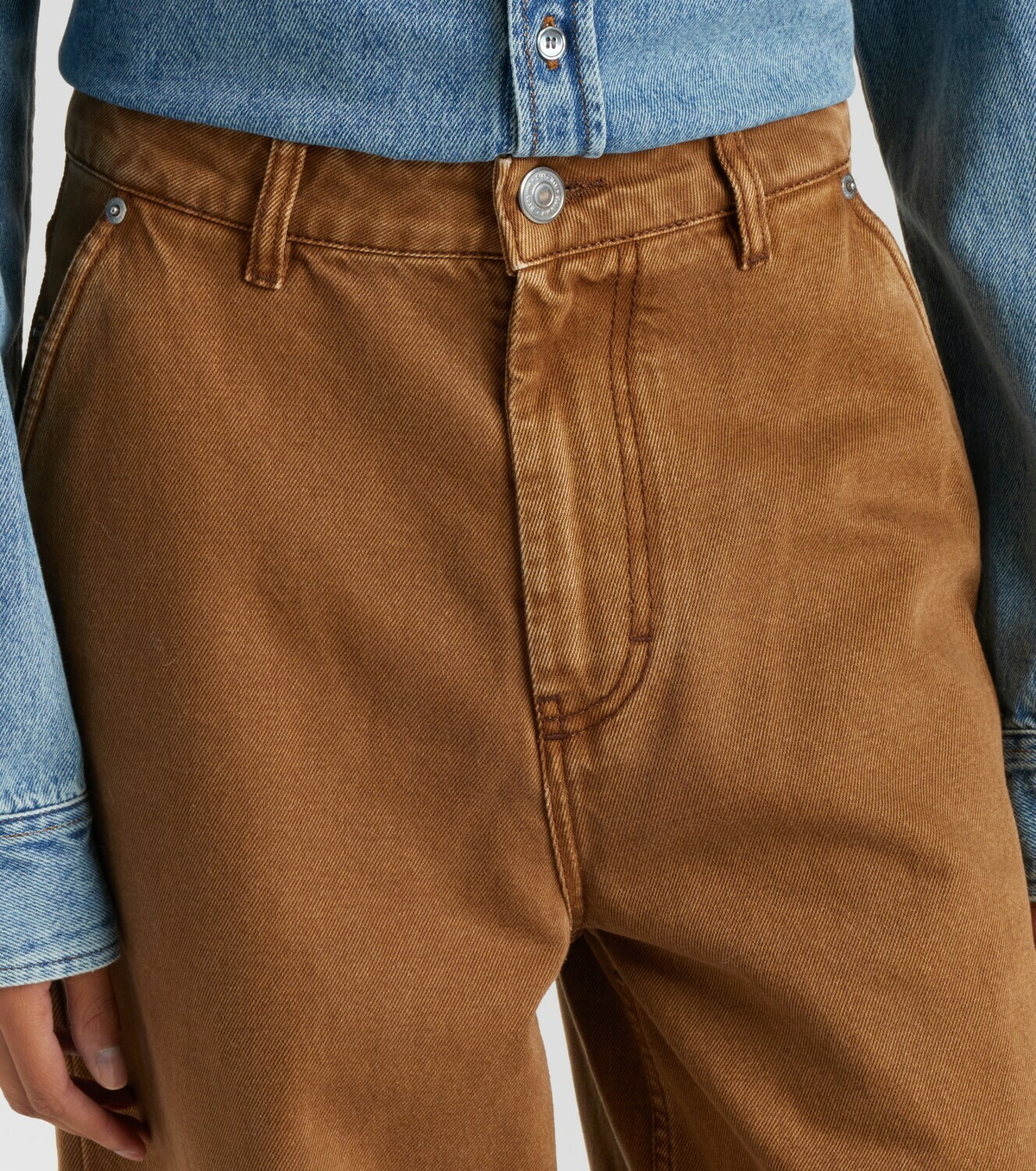 Ami Paris Cotton twill wide-leg pants