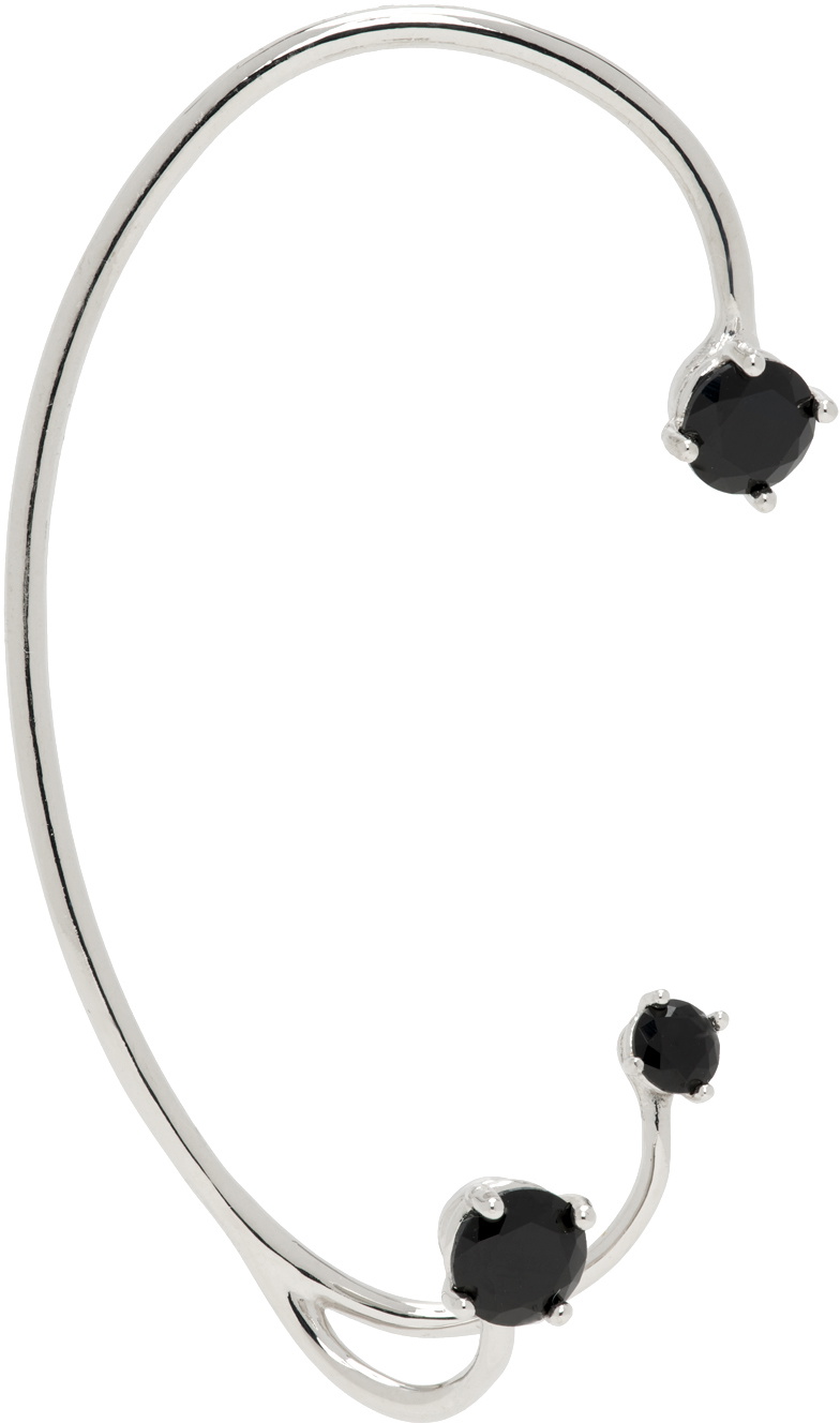 Panconesi Silver & Black Three Point Ear Cuff