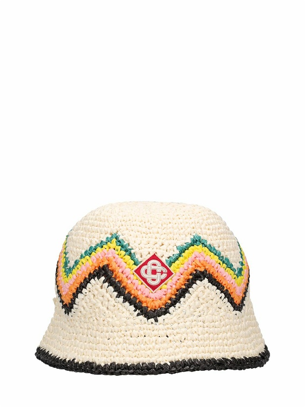 Photo: CASABLANCA - Chevron Raffia Effect Crochet Hat